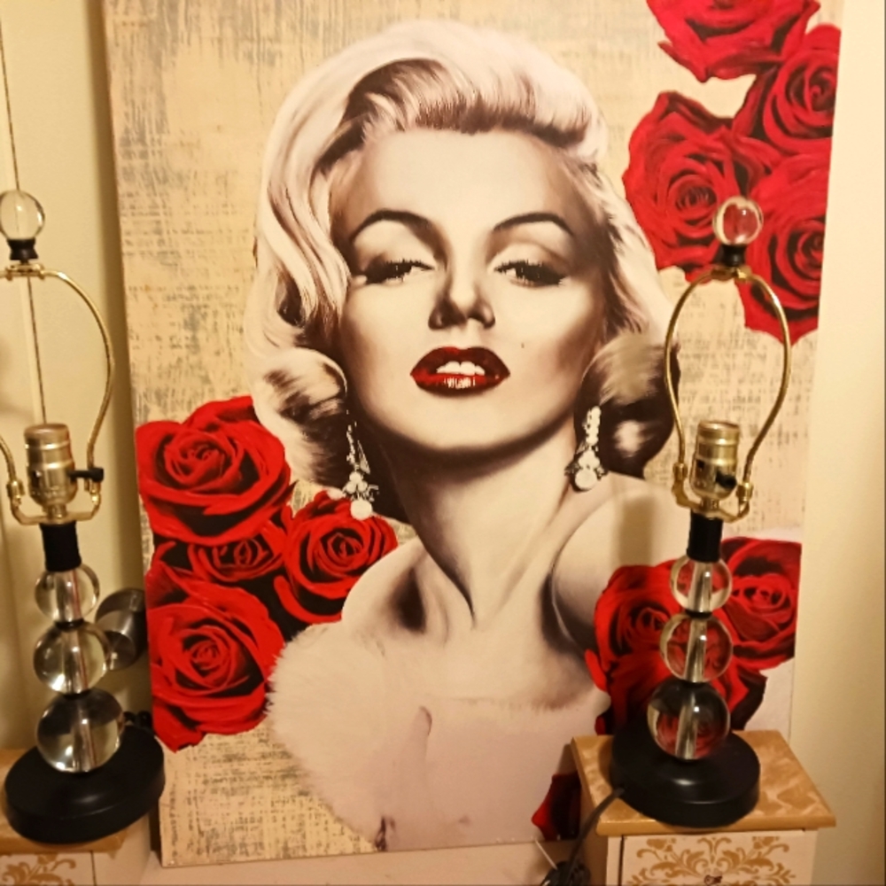 lucite Bedroom lamps 90's Clear balls